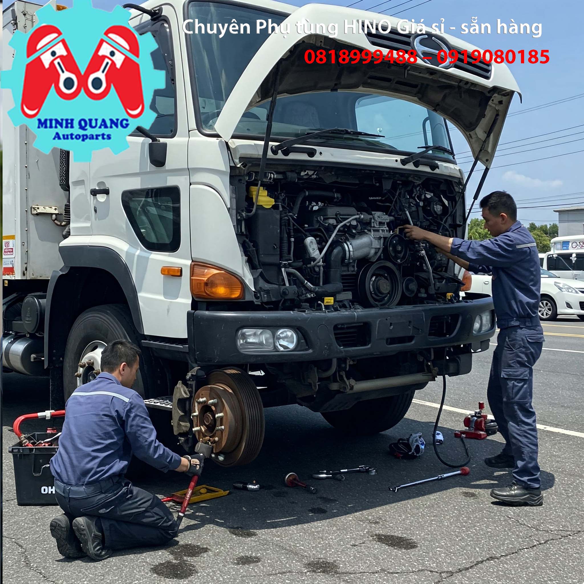 Bầu phanh Hino 500 được thay thế